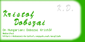 kristof dobszai business card