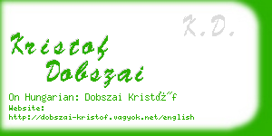 kristof dobszai business card